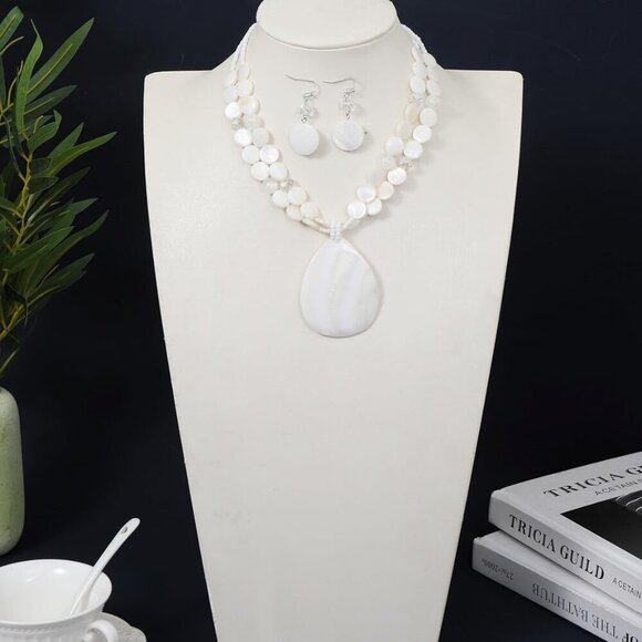 Big Teardrop Pendant Necklaces for Women Colorful Beaded Necklaces Statement Set - Picture 5 of 7